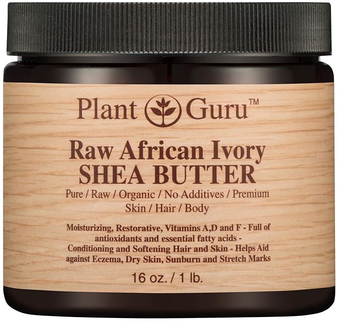 Raw African Shea Butter 16 oz. Jar - 100% Pure Natural Unrefined IVORY - Ideal Moisturizer For Dry Skin, Body, Face And Hair Growth. Great For DIY Soap and Lip balm Making.