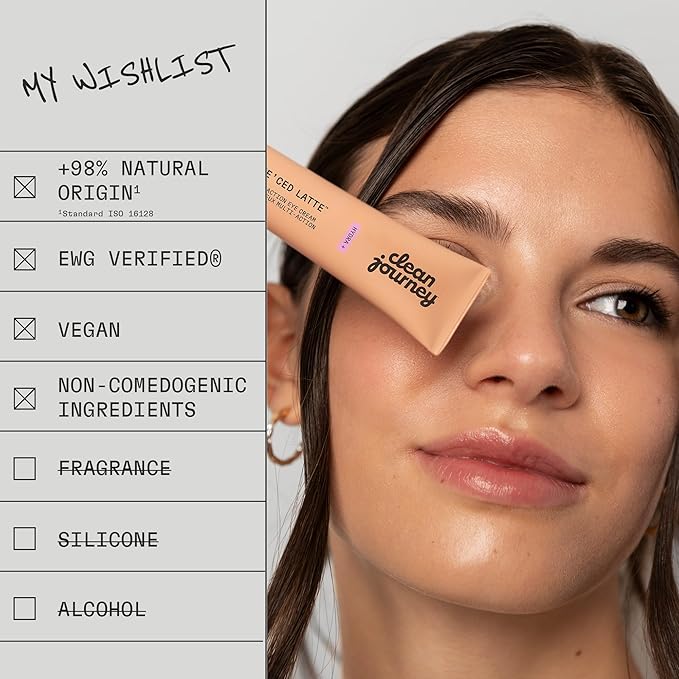 cleanjourney Hydrating Eye Cream, Brightening & De-Puffing Formula with Hyaluronic Acid & Caffeine for Smooth, Revitalized Under Eyes, Vegan, EWG Verified Skincare, Unscented, 0.5 Fl Oz