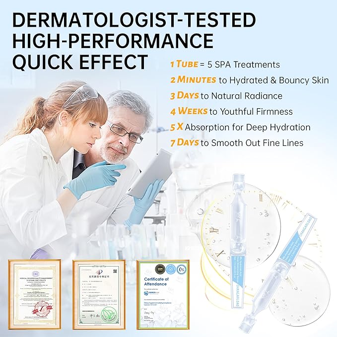 5% Hyaluronic Acid Tubes Ultra-Hydrating Vials with Niacinamide,Collagen Stem Cell,Wake Nature Perfection|AntiAging|Deep Hydration|CellActivation-1.5ml*60Pcs Ultra Hyaluronic Acid Serum for Face