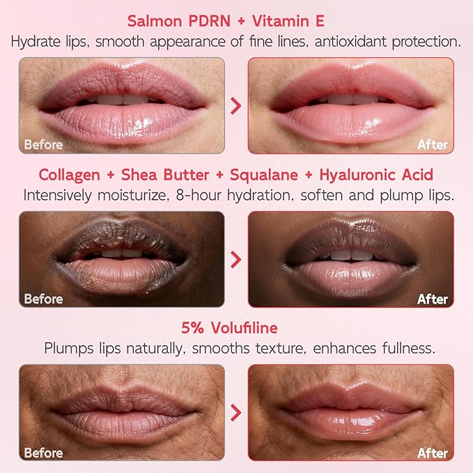 YouthVibe Lip Mask Overnight Moisturizing - Nourish & Hydrate, Antioxidants, 5% Volufiline, Vitamin E, Shea Butter, PDRN & Collagen Sleeping Lip Treatment for Dry, Chapped Lips