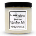 The Soap Exchange Body Butter - Lavender Scent - Hand Crafted 16 fl oz / 480 ml Natural Artisan Skin Care, Shea Butter, Aloe Vera, Nourish, Moisturize, & Protect. Made in the USA.