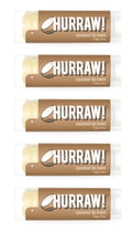 Hurraw! Coconut Lip Balm, 5 Pack: Organic, Certified Vegan, Cruelty and Gluten Free. Non-GMO, 100% Natural Ingredients. Bee, Shea, Soy and Palm Free. Made in USA