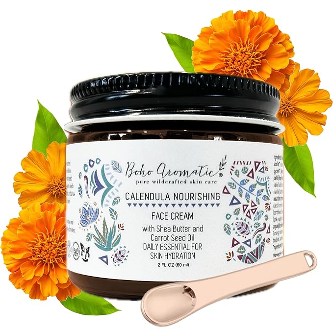 Calendula Nourishing Face Cream for Dry Skin, Natural & Organic Facial Cream, Hydrating and Moisturizing skin care product, Vegan Face Cream, calendula face cream, Facial Moisturizer