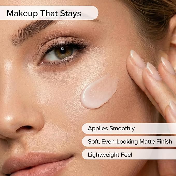 Elizabeth Mott Thank Me Later Face Primer - Mattifying Makeup Base Primer for Smooth Skin - Pore Minimizer, Smooth Fine Lines - Long-Lasting, Lightweight, Leaping Bunny Certified, Jumbo 60g (2X Size)