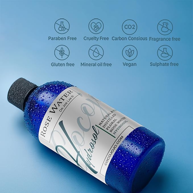 Rose Hydrosol Water Spray Toner 32 oz for Face Hydrating Mist Hydration Pure & Natural Rosewater Hydrosol All Skin Types Face Skin Pores Body Locs Cleansing Bulk Refill COCOJOJO - Packaging May Vary