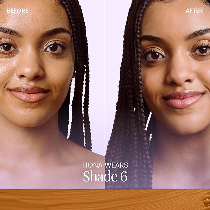 Naked Sundays BeautyScreen Peptide Foundation Tint - SPF 50 Tinted Sunscreen & Skincare Makeup with Zinc Oxide, Niacinamide - Lightweight Natural Coverage, 6 Tan Caramel, 1.01 oz