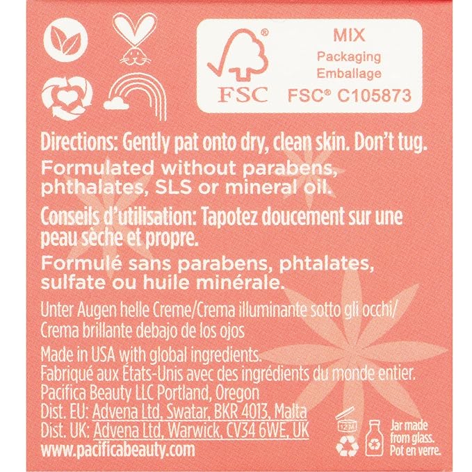 Pacifica, Eye Cream Bright Glow Baby, 0.5 Fl Oz