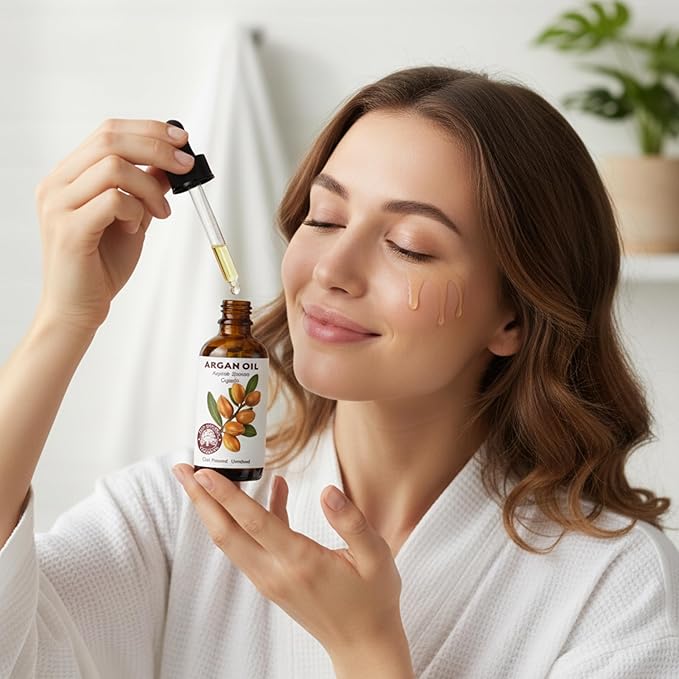 Best Nature's Cosmetics Argan Oil – 100% Pure & Unrefined Cold Pressed from Morocco - Restores Shine & Smooths Frizz - Hydrates Skin & Strengthens Nails - 2 fl oz / 60 ml
