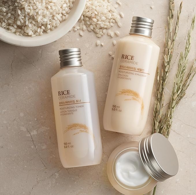 THE FACE SHOP Rice Ceramide Moisturizing Emulsion, Hydrating with Rice Water, Targets Dryness, Strengthens Skin Barrier, Lightweight, Korean Skin Care, 5.0 fl. oz.
