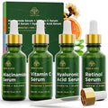 Tree of Life Beauty Facial Skin Care Set, Brightening, Firming & Hydrating Face Serums for Sensitive Skin - Niacinamide, Vitamin C, Retinol & Hyaluronic Acid, Dermatologist Tested, 1 Fl Oz (Pack of 4)