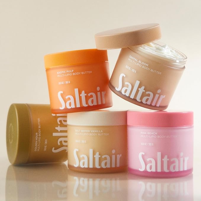 Saltair Multi-Lipid Body Butter – Hydrating 24-Hour Moisture – Body Cream for Soft Skin & Barrier Support – Ceramides, Coconut Oil & Shea Butter for Dry Skin Care – Golden Hour, 10oz