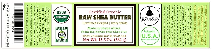 Unrefined Raw Shea Butter - Certified Organic; Premium, Imported African Ivory (Tan); 13.5 oz Lg Dark BPA Free JAR; Moisturizer Face, Body, Skin, Hair; Ingredient DIY Home Made Body Butters Skincare