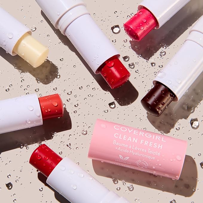 CoverGirl Clean Fresh Tinted Lip Balm, Vegan Formula, Hydrating, Natural Finish, Made for Peach, 1 Count