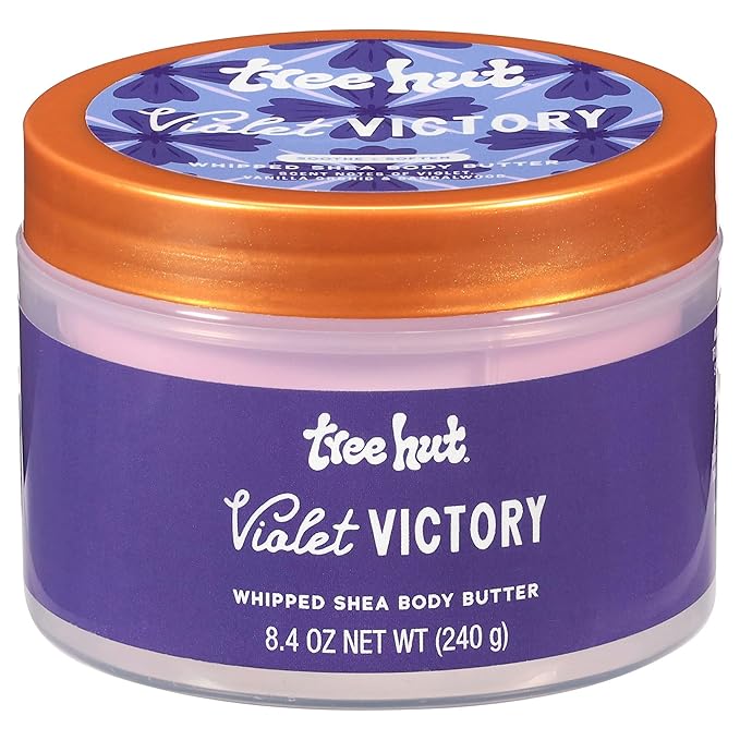 Tree Hut Violet Victory Whipped Shea Body Butter, Hydrating & Nourishing Body Lotion with Natural Oils, Moisturizer for Soft & Smooth Skin, 8.4 Oz
