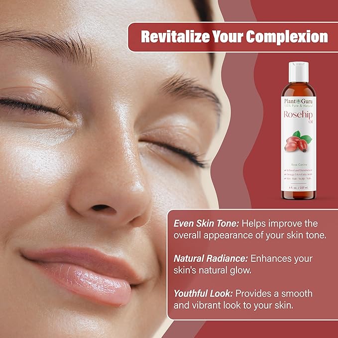 Rosehip Oil Refined 4 fl. oz. – Cold Pressed, 100% Pure & Natural Carrier for Skin, Face, Body, and Hair Moisturizing. Great for DIY Creams, Lotions, and Lip Balms