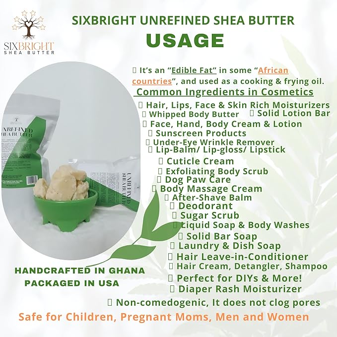Unrefined Raw African Natural Shea Butter-8 oz, Ivory