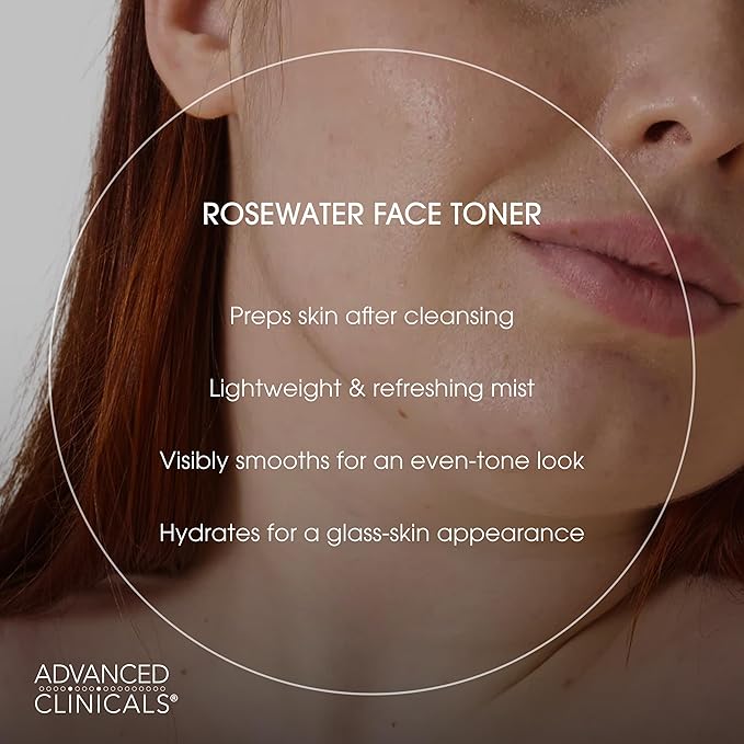 Advanced Clinicals Collagen + Rosewater Facial Mist Toner W/Charcoal & Aloe Vera. Alcohol-Free PH Balancing Formula Detoxifies & Hydrates Skin Improving Overall Skin Tone, Calming Face Mist, 8 Fl Oz