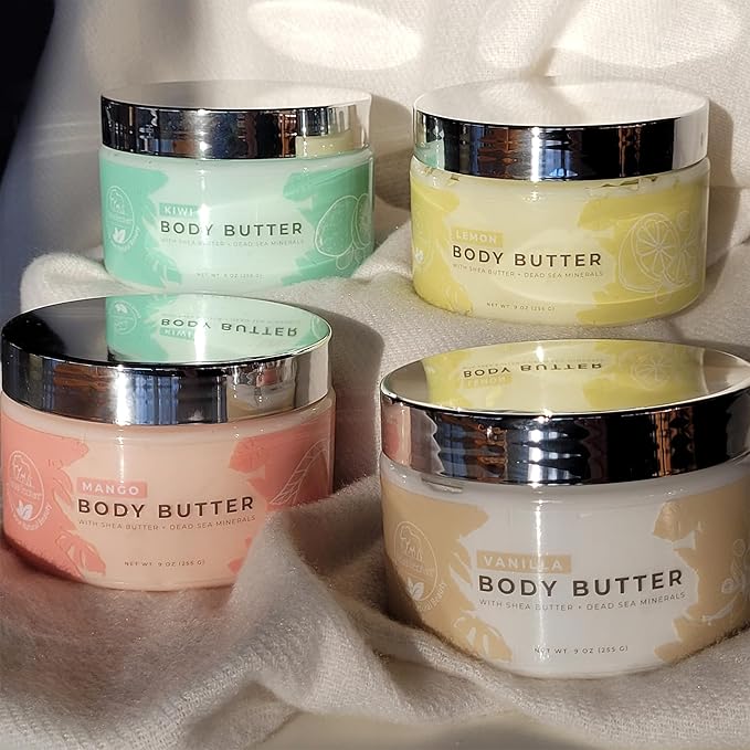 Natural Elephant Body Butter with Shea Butter, Dead Sea Minerals & Vitamin E - Luxurious Moisturizer, Hydrating Cream, Cruelty-Free, Paraben-Free, 9 oz (Vanilla)