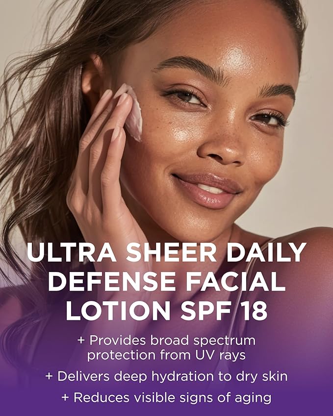 Andalou Naturals Age Defying Ultra Sheer Daily Defense Facial Lotion SPF 18 - Lightweight Sunscreen Moisturizer for Face - With Resveratrol CoQ10 - For All Skin Types - 2.7 oz