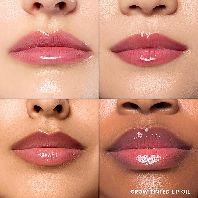 Karuna Skin - Tinted Lip Oil, Soothing & Moisturizing Lip Products with Peptides, Antioxidants, Hydrating Flattering Vegan Lip Tint, Grow, 4.8 mL/0.16 fl. oz