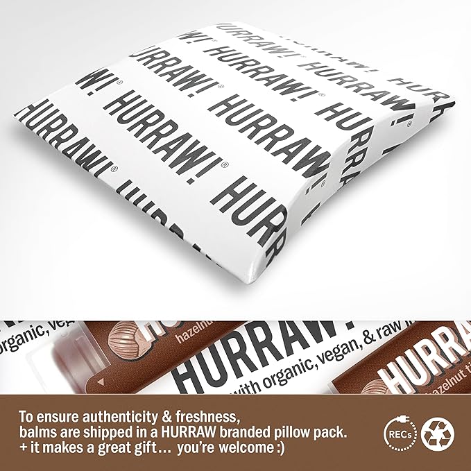 Hurraw! Hazelnut Tinted Lip Balm: (Sheer Brown Tint) Organic, Certified Vegan, Cruelty and Gluten Free. Non-GMO, 100% Natural Ingredients. Bee, Shea, Soy and Palm Free. Made in USA