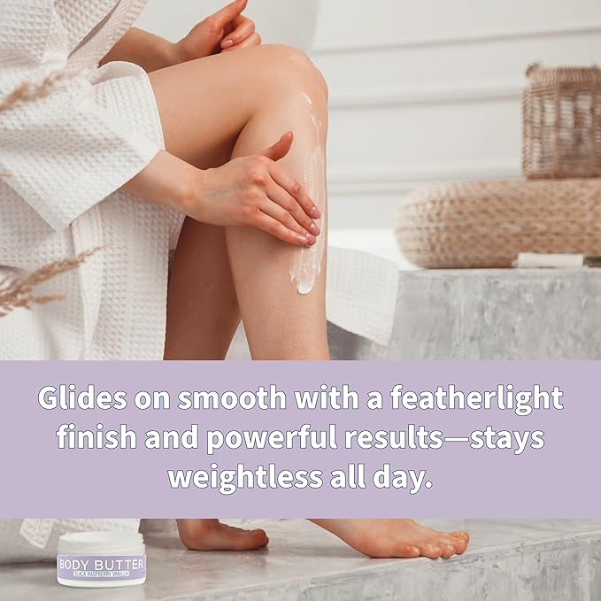Luxiny Whipped Body Butter for Women & Men – Non-Greasy, Plant-Based Moisturizer with Shea Butter & Essential Oils – Hydrates, Softens & Nourishes Dry Skin (8 oz, Black Raspberry Vanilla)