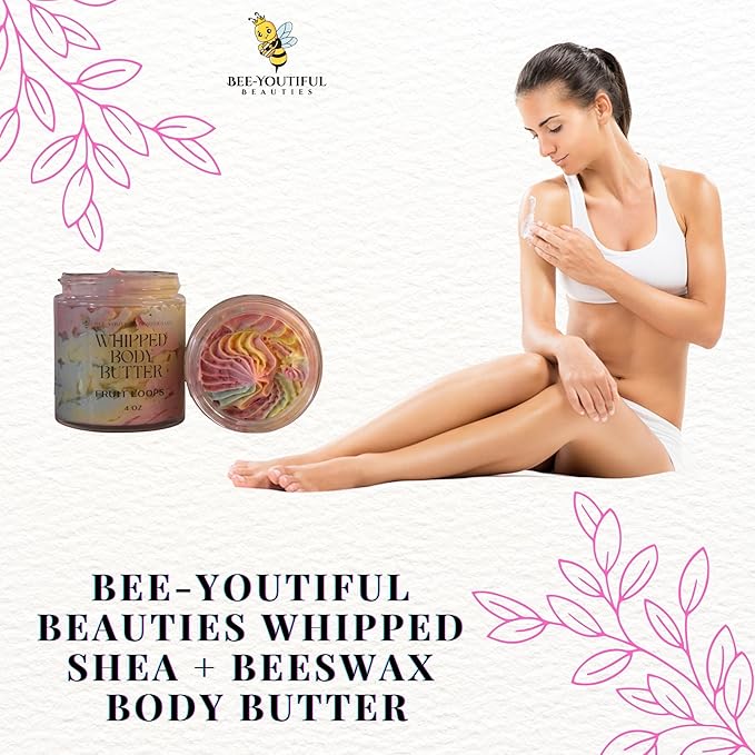 Whipped Shea + Beeswax Body Butter | Hydrating Moisturizer with Shea Butter, Mango Butter Cocoa Butter, & Beeswax for Nourishing Body Care - 4oz - Fruit Loops