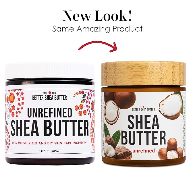 Raw Shea Butter – 100% Pure African Unrefined Shea Butter with Natural Smoky Scent | Moisturizer for Dry Skin & Hair, DIY Body Butter, Soap, Lip Balm – 8 oz Jar