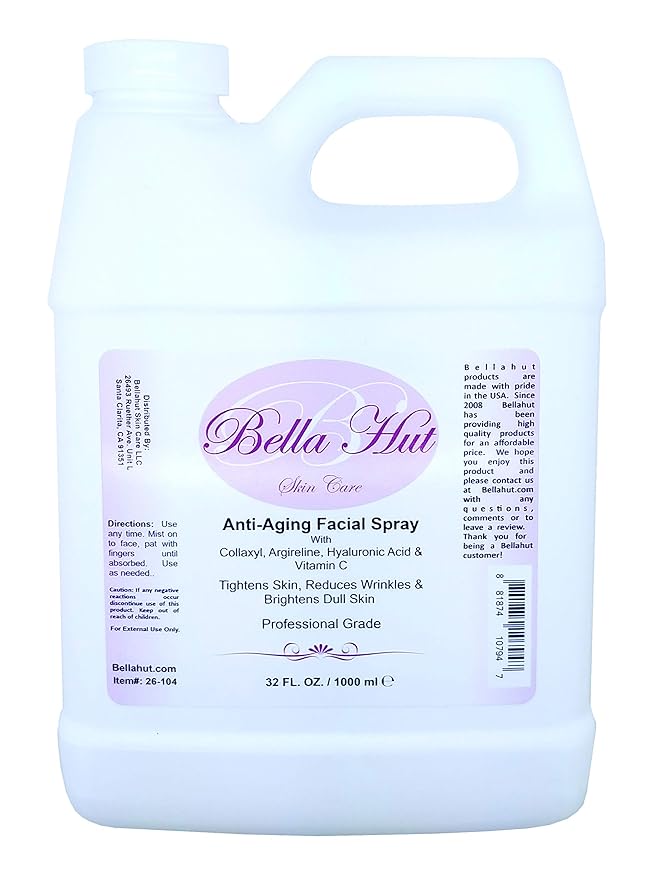 Bellahut Hydrating Facial Spray with HYALURONIC Acid, MATRIXL 3000 & Seaweed Extract, Refreshes Skin, Hydrates, Increases Radiance & Reduces Fine Lines (32 Ounce)
