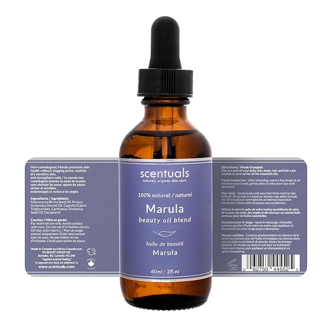 Marula Beauty Oil Blend, Facial Moisturizer with Pure Marula, Apricot Oil, Safflower Oil, Vitamin E Oil, Deep Hydration, Anti Aging Natural Skin Care 2 fl.oz | 60 ml