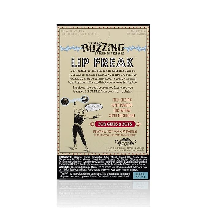 Doctor Lip Bang's BUZZING Lip Balm | Lip Freak | 100% All Natural | Cruelty Free | Flavoured Lip Freak (Coco-Loco Mint)