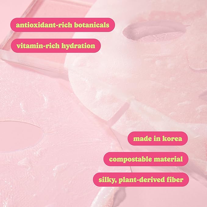 ESW Beauty Hydrating Face Masks - 2-Pack Raw Juice Sheet Mask Set - Moisture Repair & Radiance Skincare Set - Includes The Pink Dream & Blue Dream