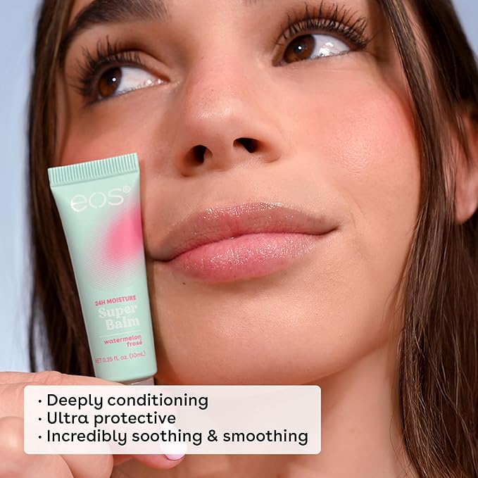 eos 24H Moisture Super Balm- Watermelon Frosé & Mango Melonade,Lip Mask,Day or Night Lip Treatment,Made for Sensitive Skin,0.35 fl oz,2 Count (Pack of 2)