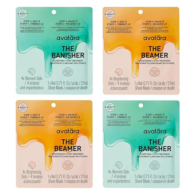 Avatara Sheet Mask Set, Facial Mask Variety Sets (2-Step Treatments)