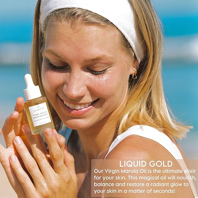 LA SALT CO Virgin Marula Face Oil Moisturizer, Reduces Appearance of Fine Lines and Wrinkles, Fast Absorbing, Natural Cold Pressed, Rich in Antioxidants and Omegas 6 and 9, 1 Ounce
