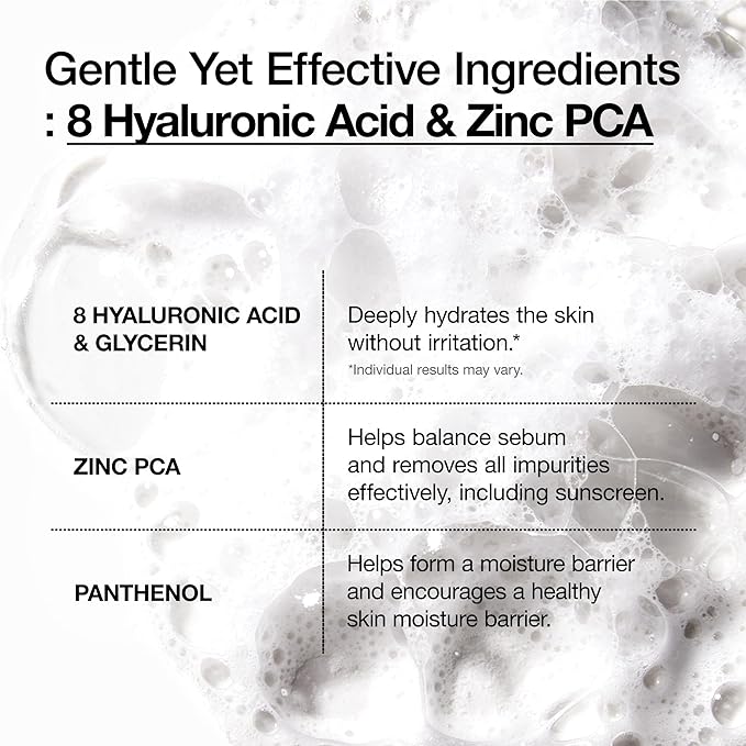 ANUA Hydrating Gentle Foaming Cleanser, Daily Face Wash for Double Cleansing, Hyaluronic Acid, Zinc, Panthenol, for Dry & Sensitive Skin, Sebum Balance Facial Cleanser, Korean Skincare, 5.07 fl. oz
