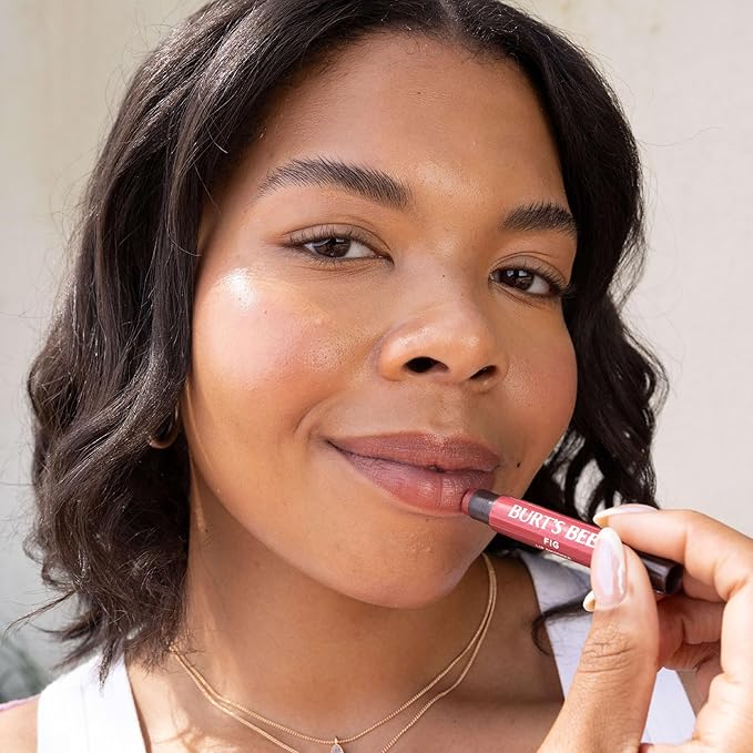 Burt's Bees Lip Shimmer, Raisin, Tinted Lip Balm Stick, Moisturizing for All Day Hydration with Natural Glowy Pigmented Finish & Buildable Color, 1 Count, 0.09 Oz