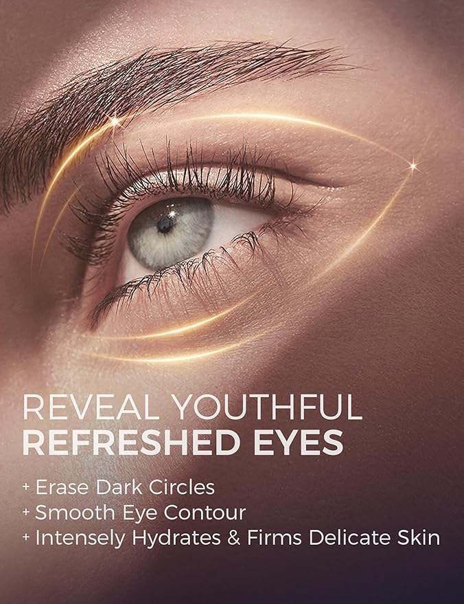 Retinol Eye Cream for Dark Circles with Caffeine Peptides Niacinamide Tranexamic Acid, Under Eye Cream for Puffiness and Eye Bags, Hydrating Firming Korean Eye Care 1.06 oz Silver