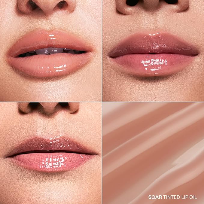 Karuna Skin - Tinted Lip Oil, Soothing & Moisturizing Lip Products with Peptides, Antioxidants, Hydrating Flattering Vegan Lip Tint (Soar)