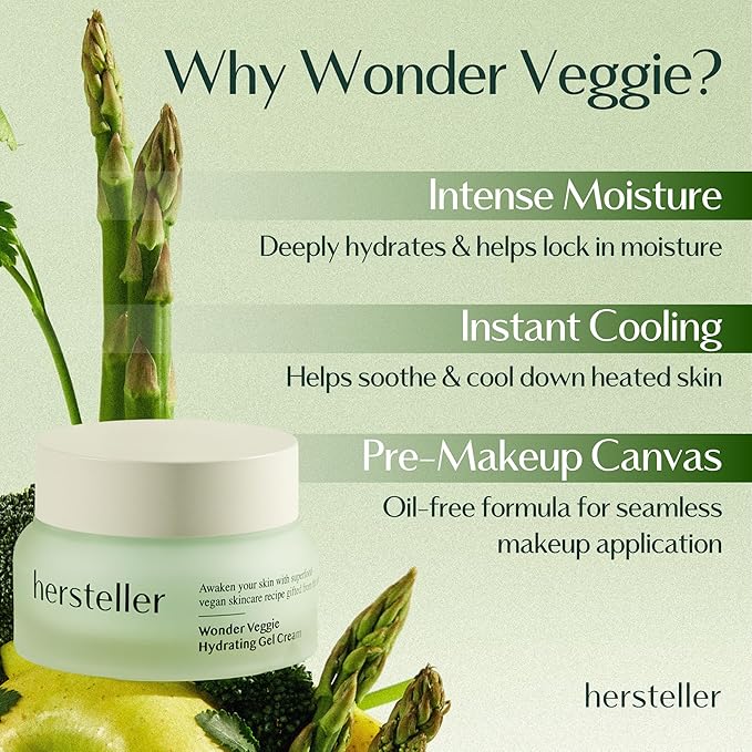 Hersteller Wonder Veggie Hydrating Gel Cream 50ml, 1.7 Fl Oz Superfood Kale Leaf Extract Deep Hydrating Moisturizing Vegan Facial Skin Korean Skincare