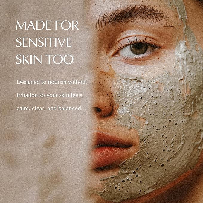 NATÚ BOTANICALS Purifying Bentonite Clay Mask – Deep Pore Cleansing, Clarifying & Soothing Formula for Oily & Combination Skin – Natural, Vegan & Cruelty-Free