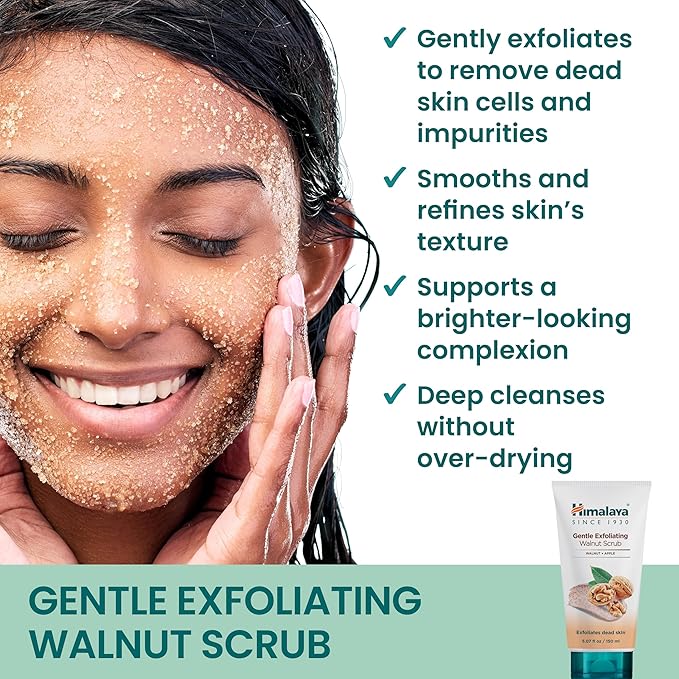 Himalaya Gentle Exfoliating Walnut Scrub for Deep Cleaning & Renewed Skin, 5.07 oz