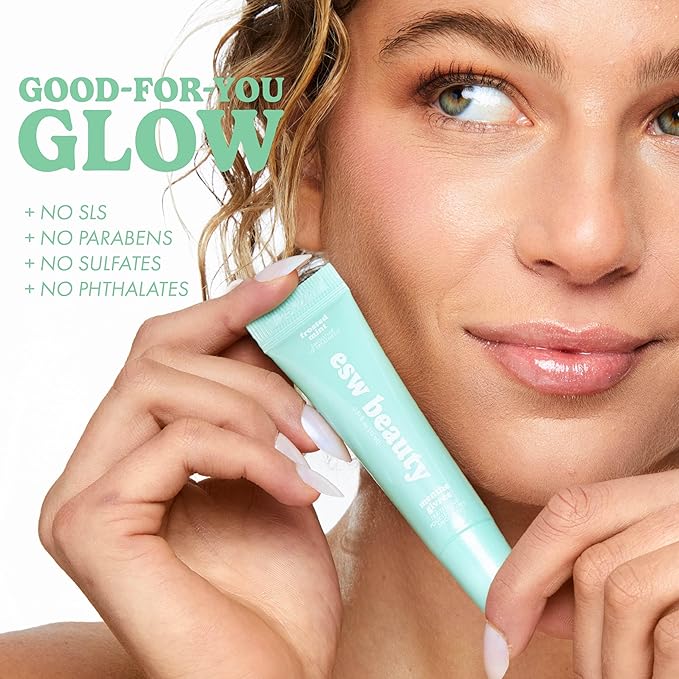 ESW Beauty Frosted Mint Smoothie Shimmer Lip Treatment – Cool Mint & Vanilla with Shea Butter & Vitamin E for Refreshing Moisture & Lip Defense
