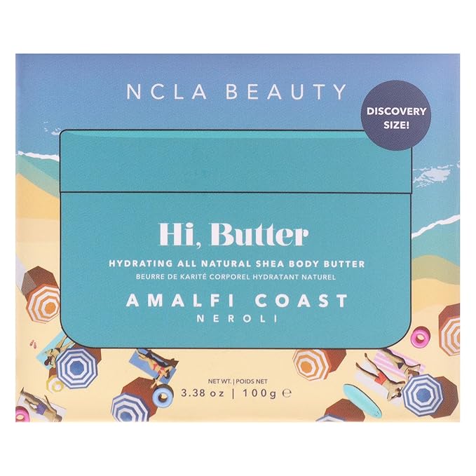 NCLA Beauty Hi Butter All Natural Body Butter - Body Moisturizer with Sunflower Oil and Shea, Cocoa, Mango Extracts - Amalfi Coast - 3.4 oz