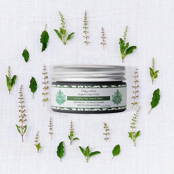 Organic Face Wash - Acne-Prone, Oily Skin Cleanser with Tea Tree Oil & Neem. All-Natural Ingredients for Blemishes, Redness & Blackheads, Vegan Formula For Teens, Women and Men