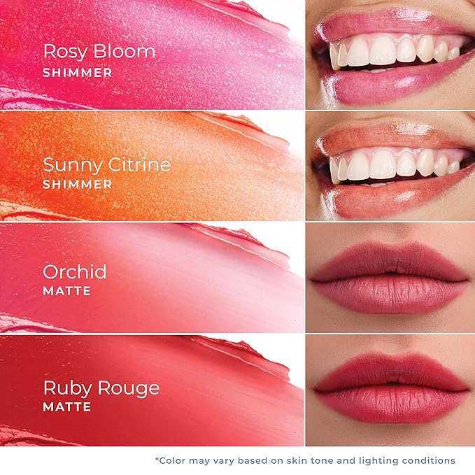 Tinted Lip Balm. Moisturizing Sheer, Buildable Lip Color with Hyaluronic Acid, Vitamin E and Rich Oil. Beauty Moisturizer 0.21oz- Orchid