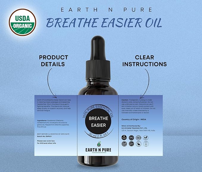 Earth N Pure Essential Oil Blend for Breathe Easier 50 ml