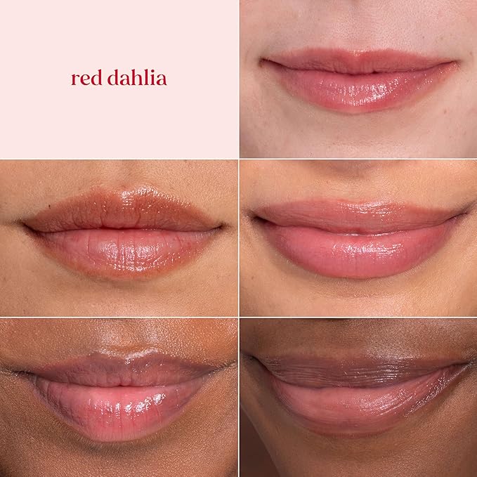 Burt's Bees Lip Tint Balm, Long Lasting 2 in 1 Duo Tinted Balm Formula, Color Infused with Hydrating Shea Butter for a Natural Looking Buildable Finish, Red Dahlia, 1 Tube