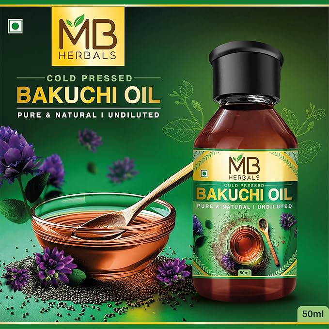 MB Herbals Cold Pressed Bakuchi Oil, Pure and Natural Undiluted, 50ml/1.69 fl oz