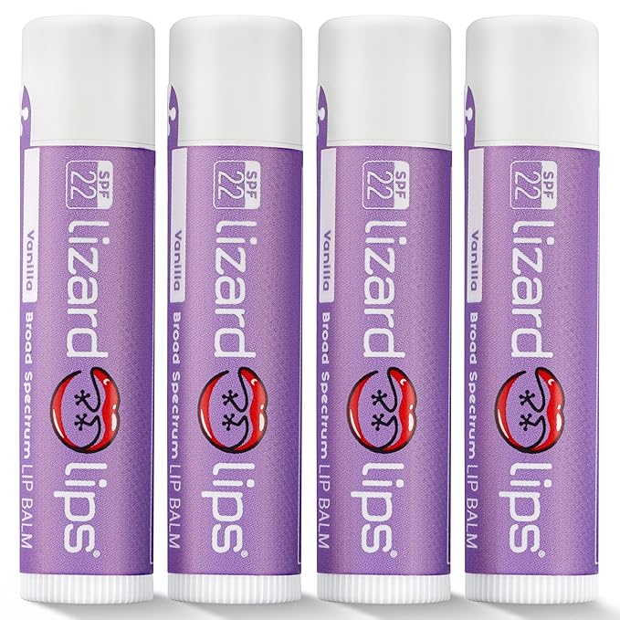 LizardLips Lip Balm SPF 22 Original Flavor: Natural Hydrating Moisturizing Lip Sunscreen, Smooth Classic Flavor, Fun Quirky Beach Vacation Essentials